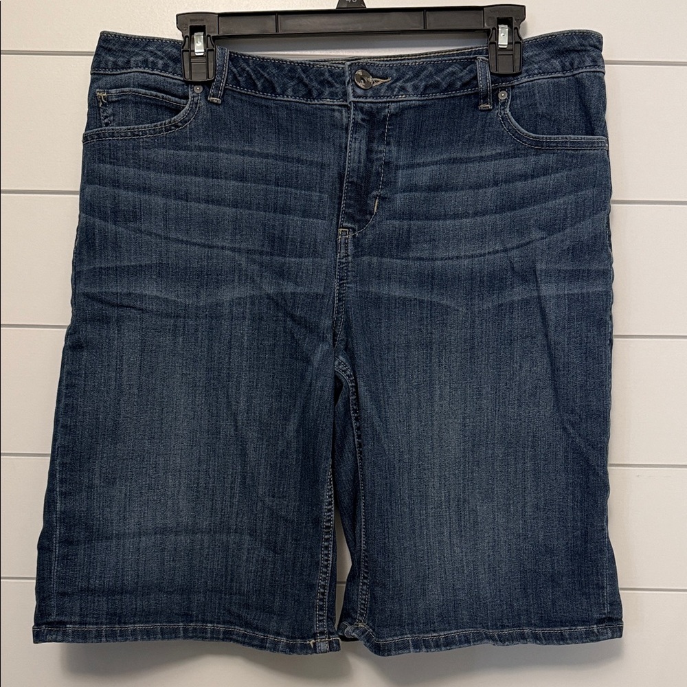 Vera Wang Simply Vera Roll Cuff Bermuda Denim Shorts